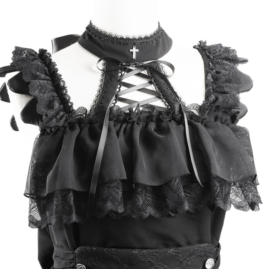ANGEL MAID APRON DRESS (BLACK)