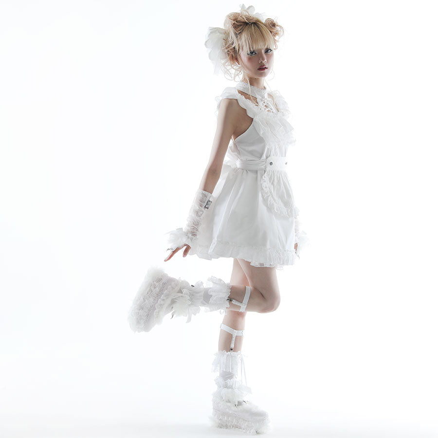 [1 month pre-order] ANGEL MAID APRON DRESS (WHITE)