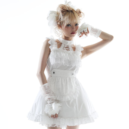 [1 month pre-order] ANGEL MAID APRON DRESS (WHITE)