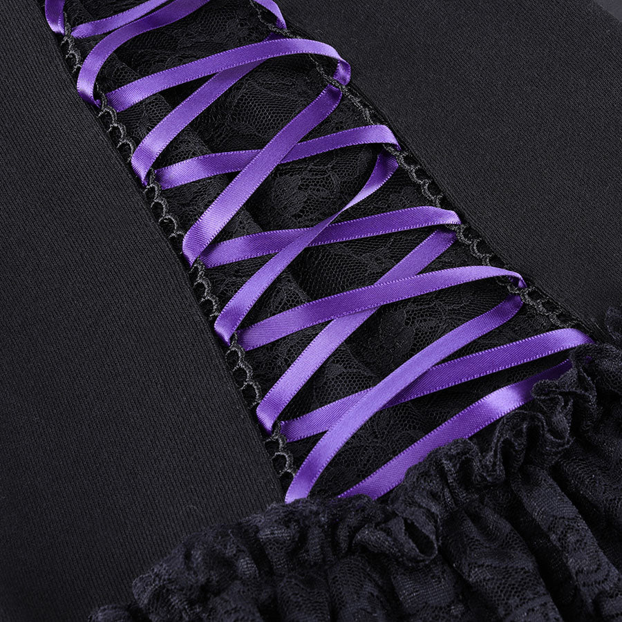 H＆A迷你汗液裤（黑色X紫色）