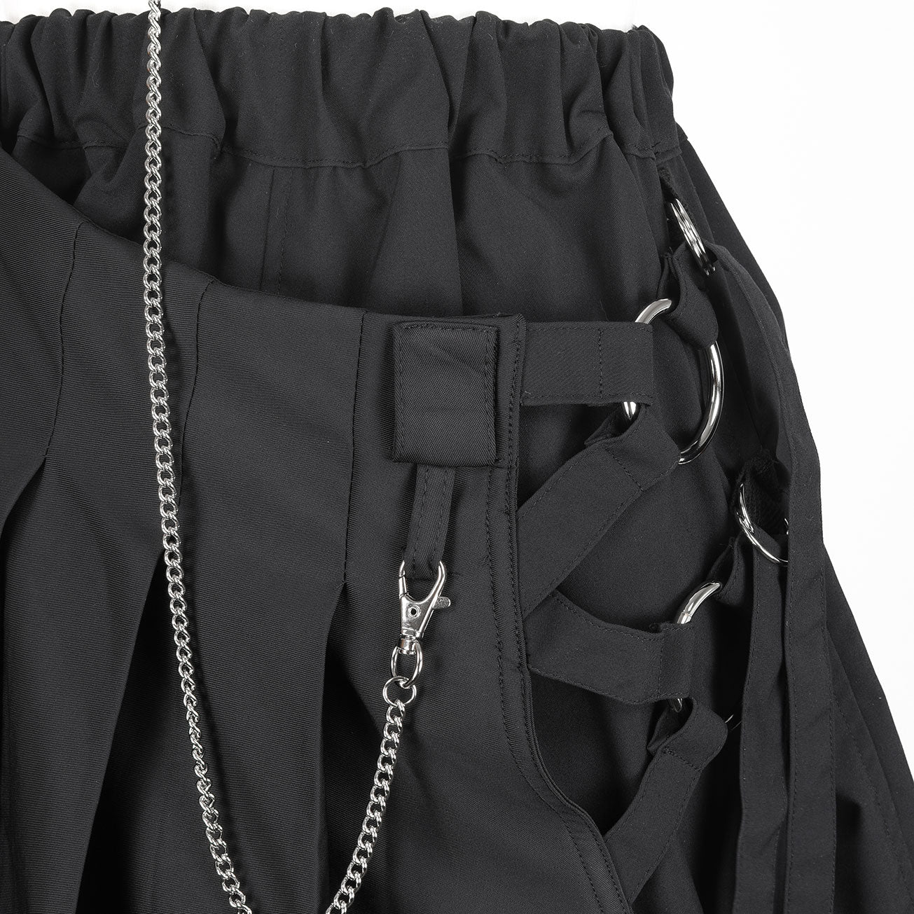 CHAINED CHOKER SKIRT PANTS (BLACK)