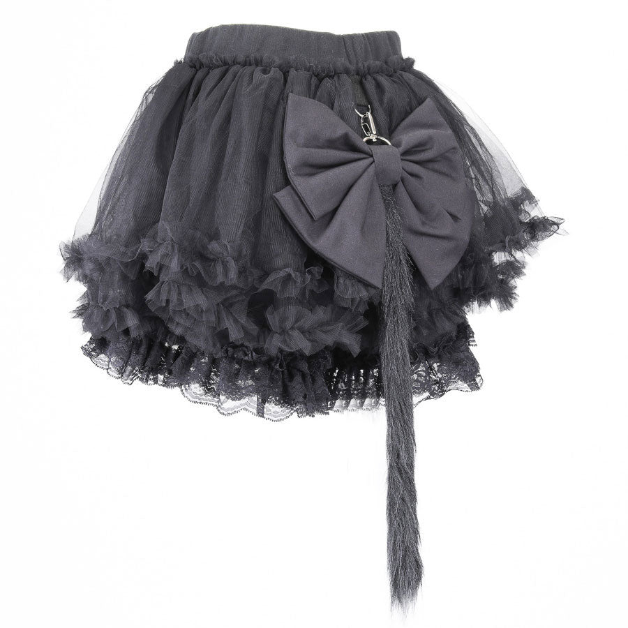 CAT TAIL FRILL MINI PANTS (BLACK)