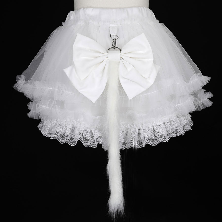 CAT TAIL FRILL MINI PANTS (WHITE)