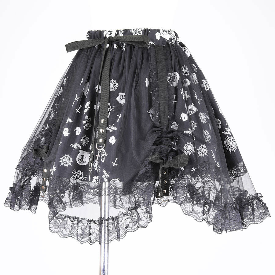 Mini Tulle Tail Skirt (BLACK x WHITE)