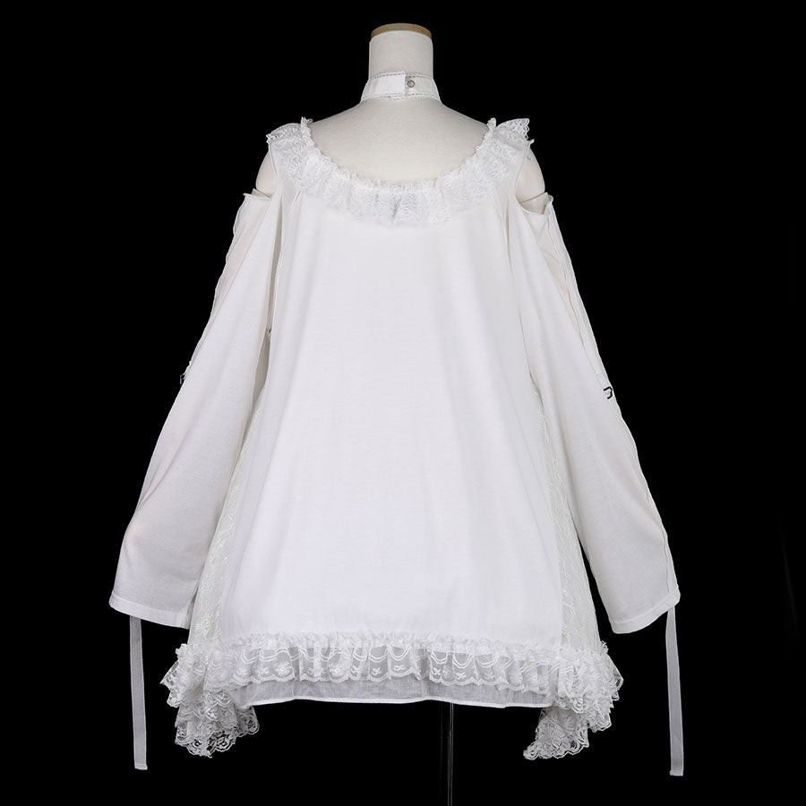 H&A OPEN SHOULDER CHOKER DRESS (WHITE)