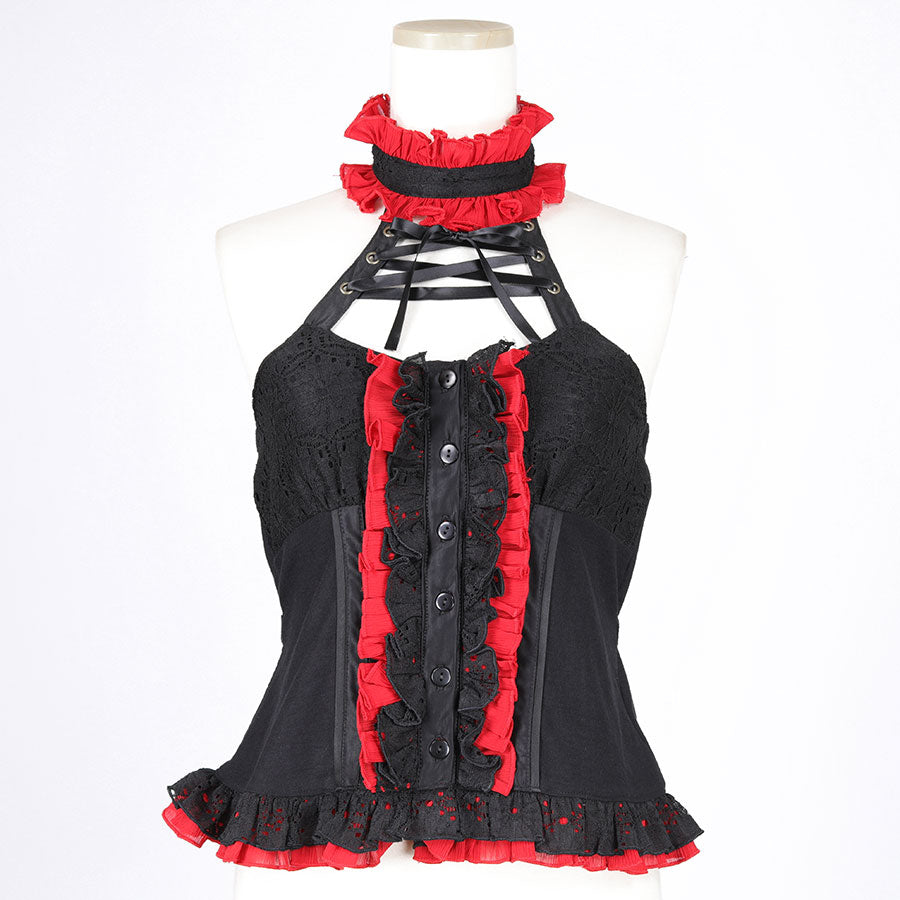 H&amp;A MINI BUSTIER TOP (BLACK x RED)