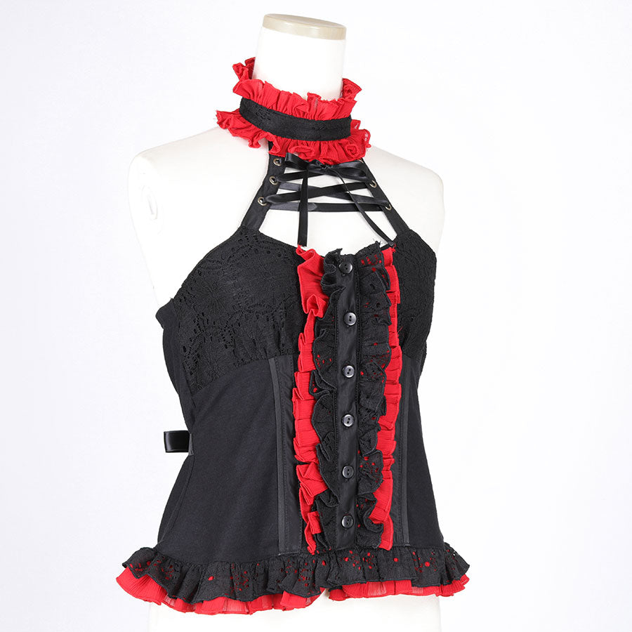 H&amp;A MINI BUSTIER TOP (BLACK x RED)