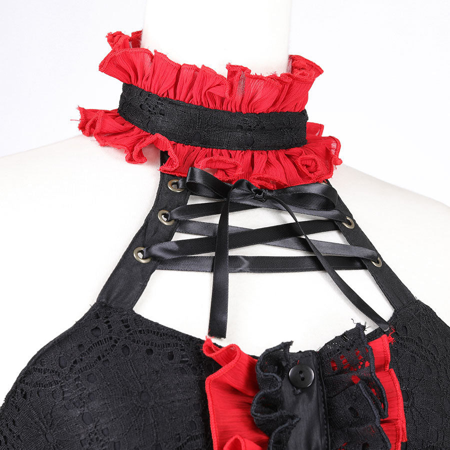 H&A MINI BUSTIER TOP (BLACK x RED)