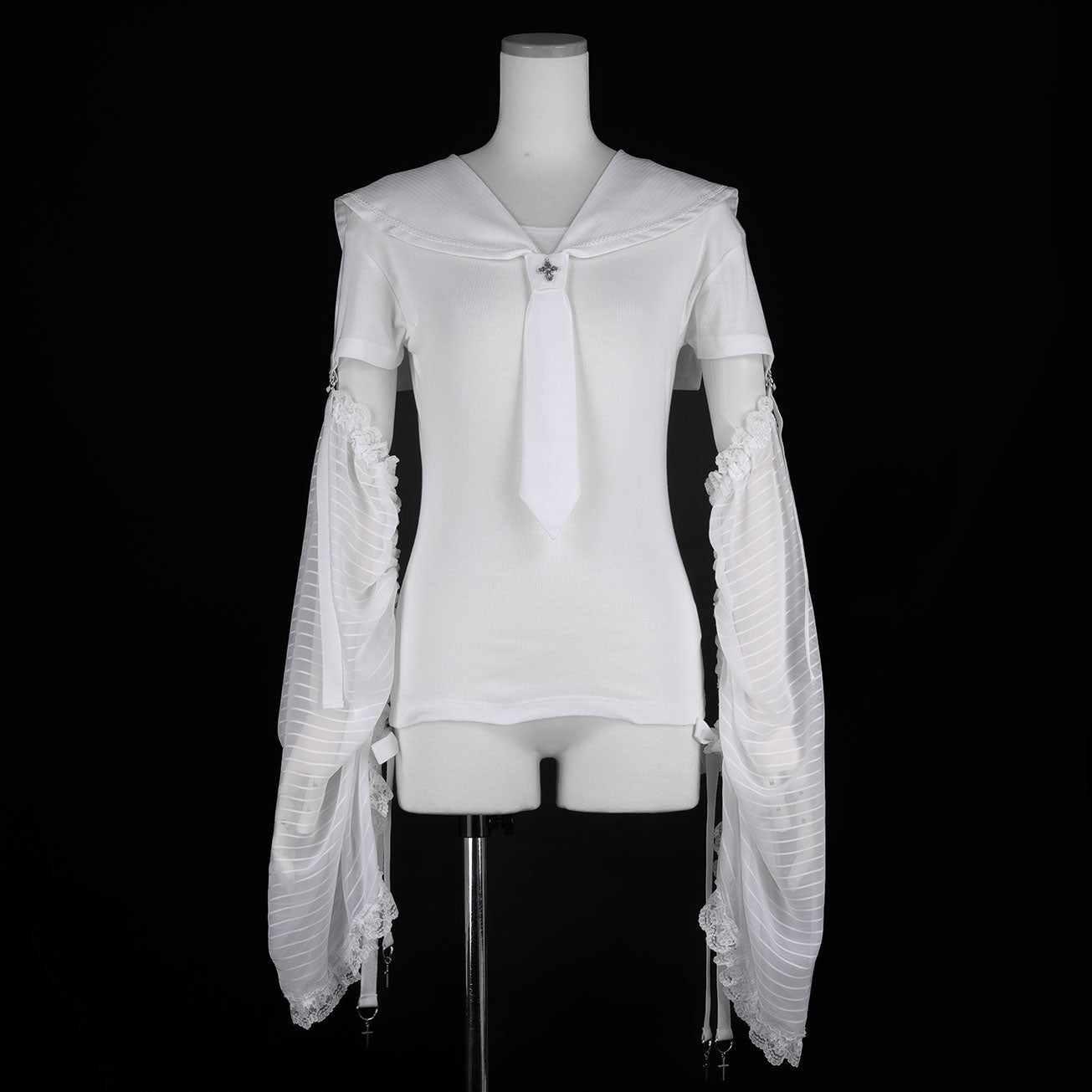 SAILOR TIE BOARDER TOP (WHITE)