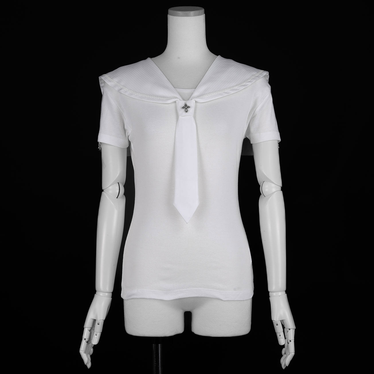 SAILOR TIE BOARDER TOP (WHITE)