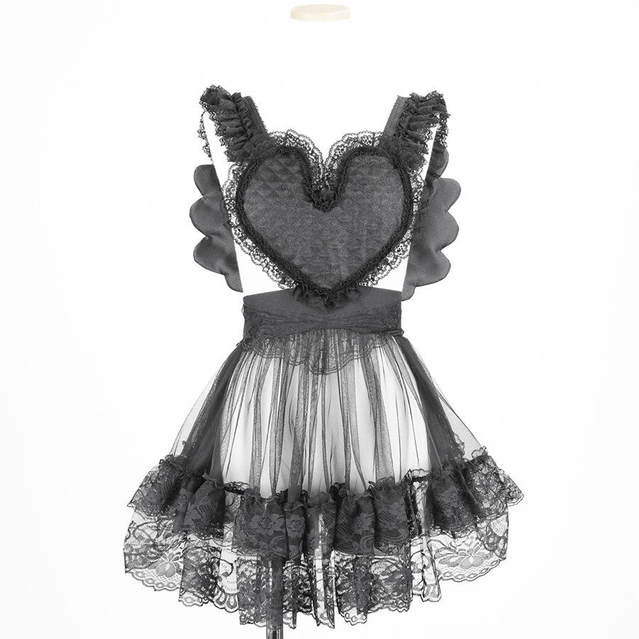 NEQ HEART WING APRON (BLACK)