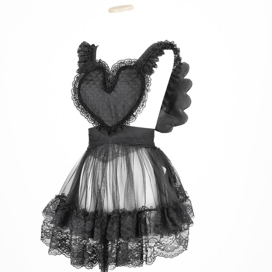 NEQ HEART WING APRON (BLACK)