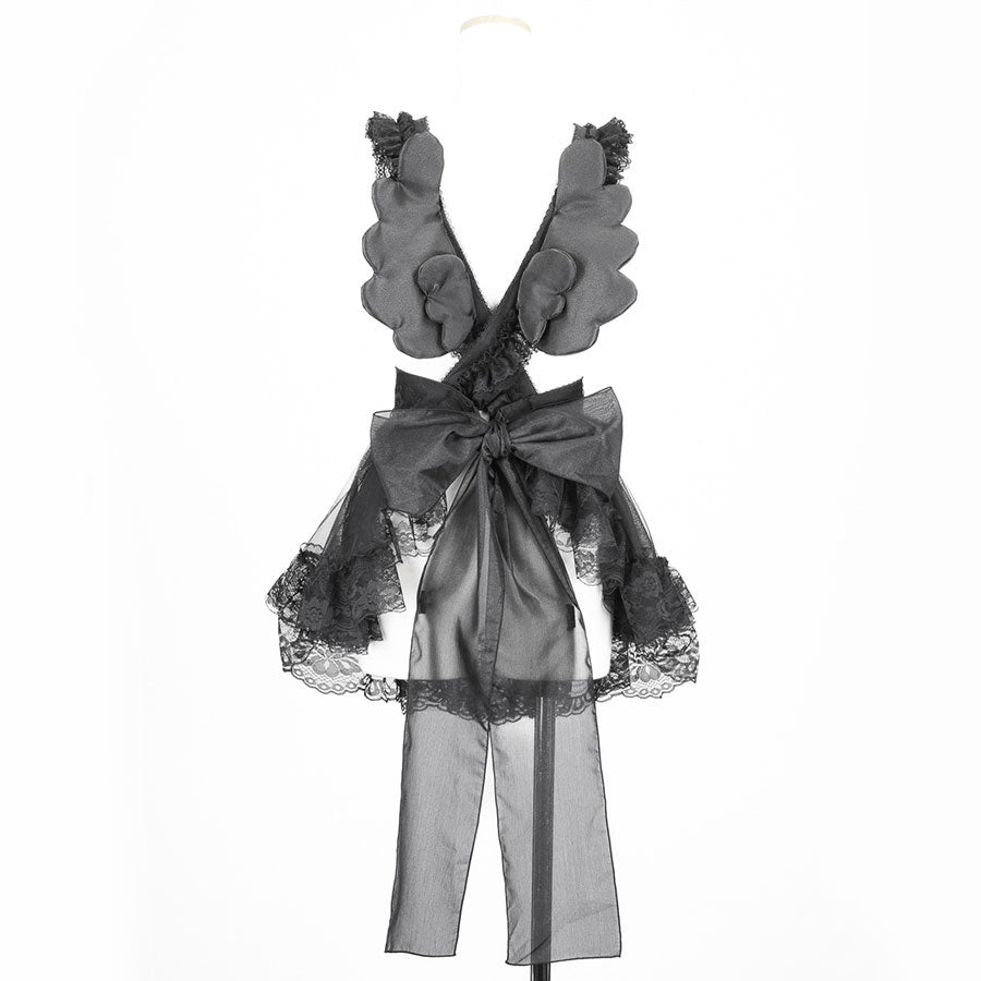 NEQ HEART WING APRON (BLACK)