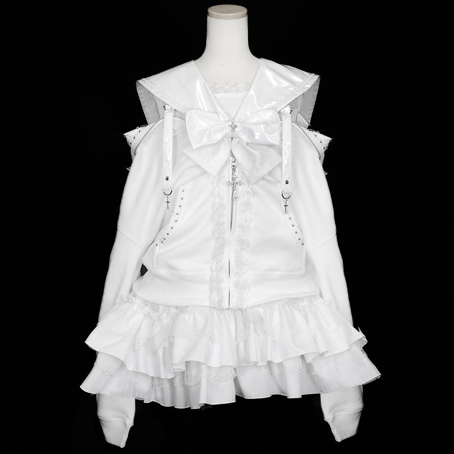 [1 month pre-order] SAILOR SWEET DEVIL PARKA DRESS (WHITE)