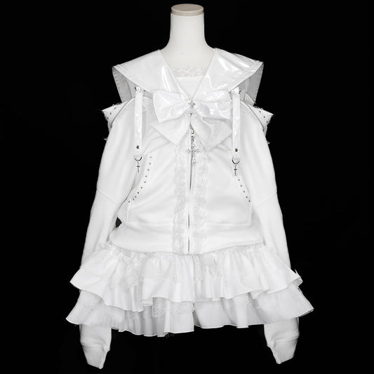 [予約1ヶ月]SAILOR SWEET DEVIL PARKA DRESS (WHITE)