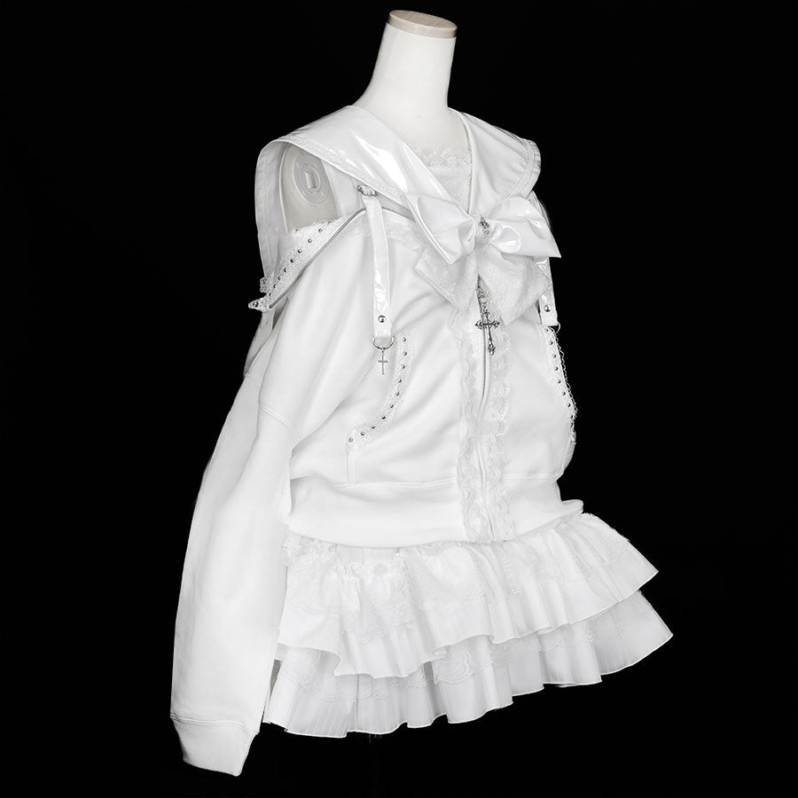 MAJOH CAT LACE EARS DRESS PARKA ホワイト DRESS PARKA COLLECTION – MAJOH