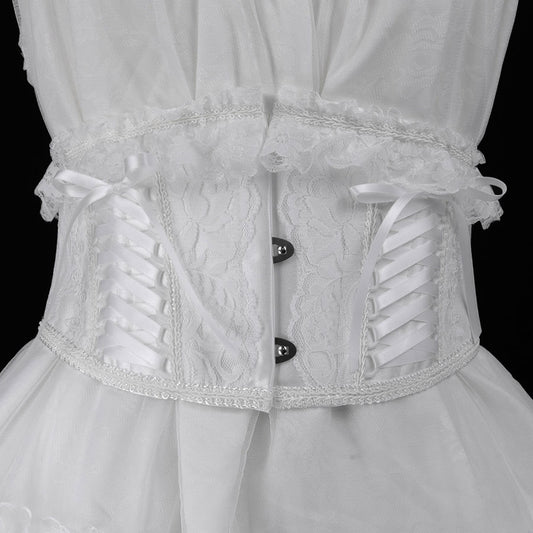 LACE UP VERY SHORT CORSET(WHITE x WHITE)