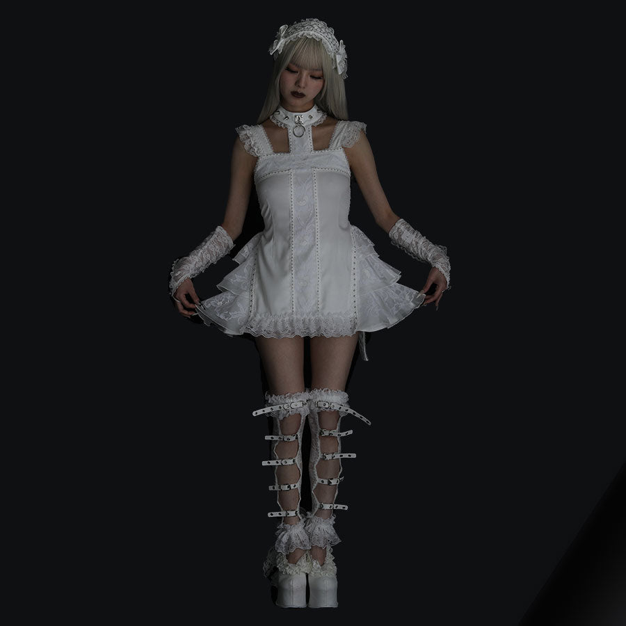 EYELET BELT LEG HARNESS (WHITE)