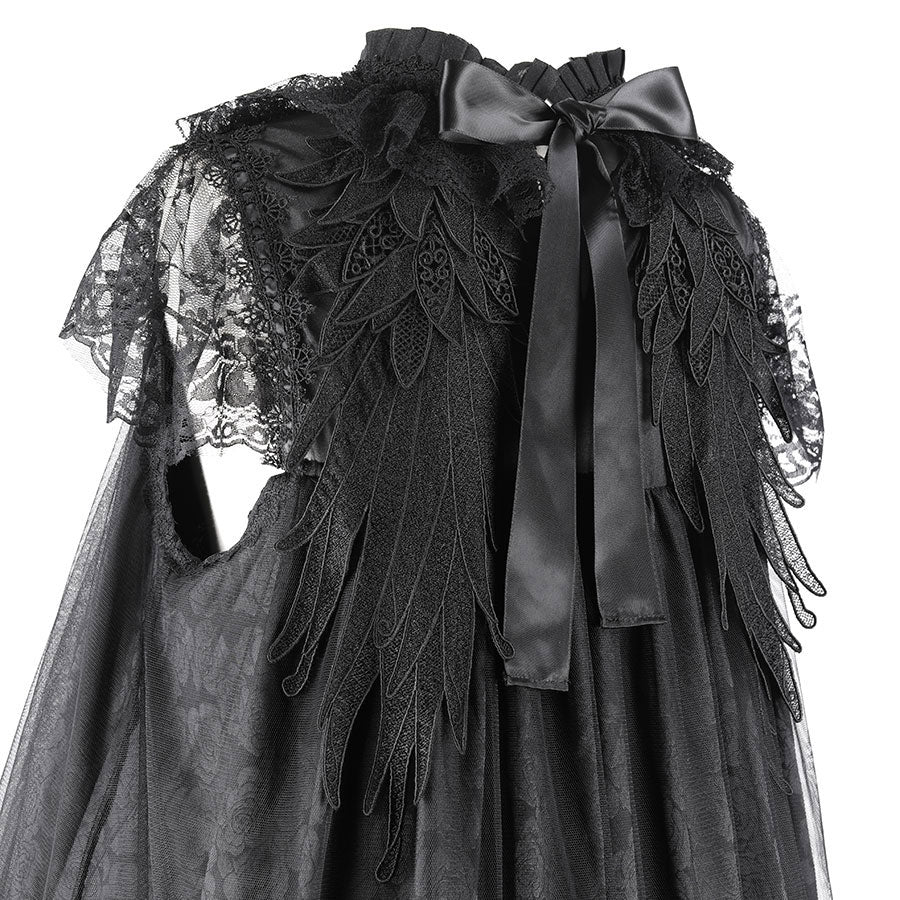 ROSE TULLE ANGEL WING DRESS (BLACK)