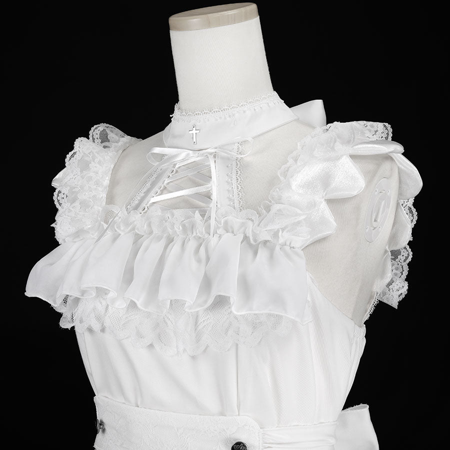 [1 month pre-order] ANGEL MAID APRON DRESS (WHITE)