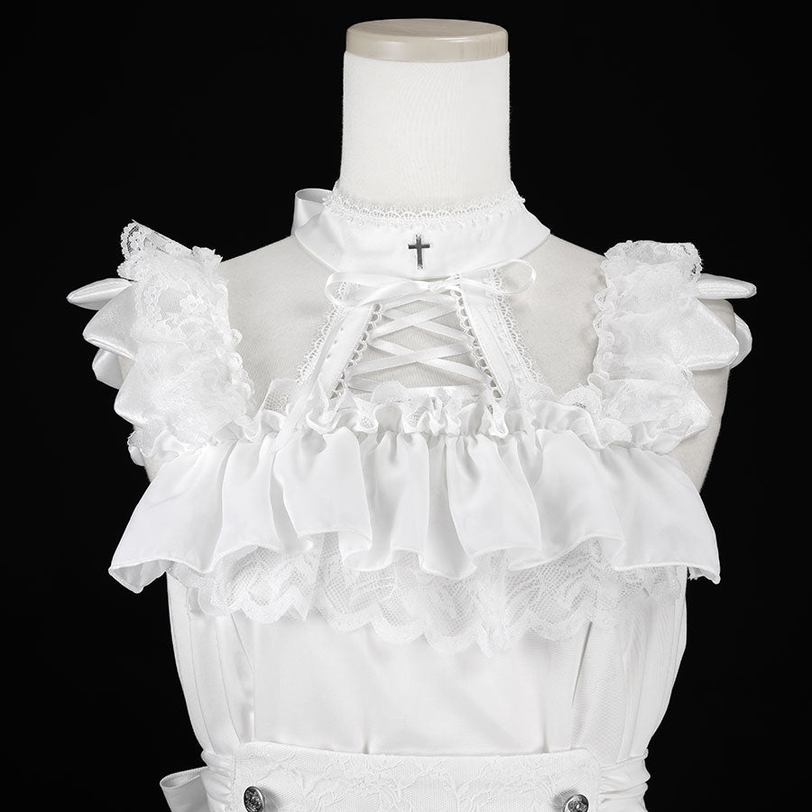 [1 month pre-order] ANGEL MAID APRON DRESS (WHITE)