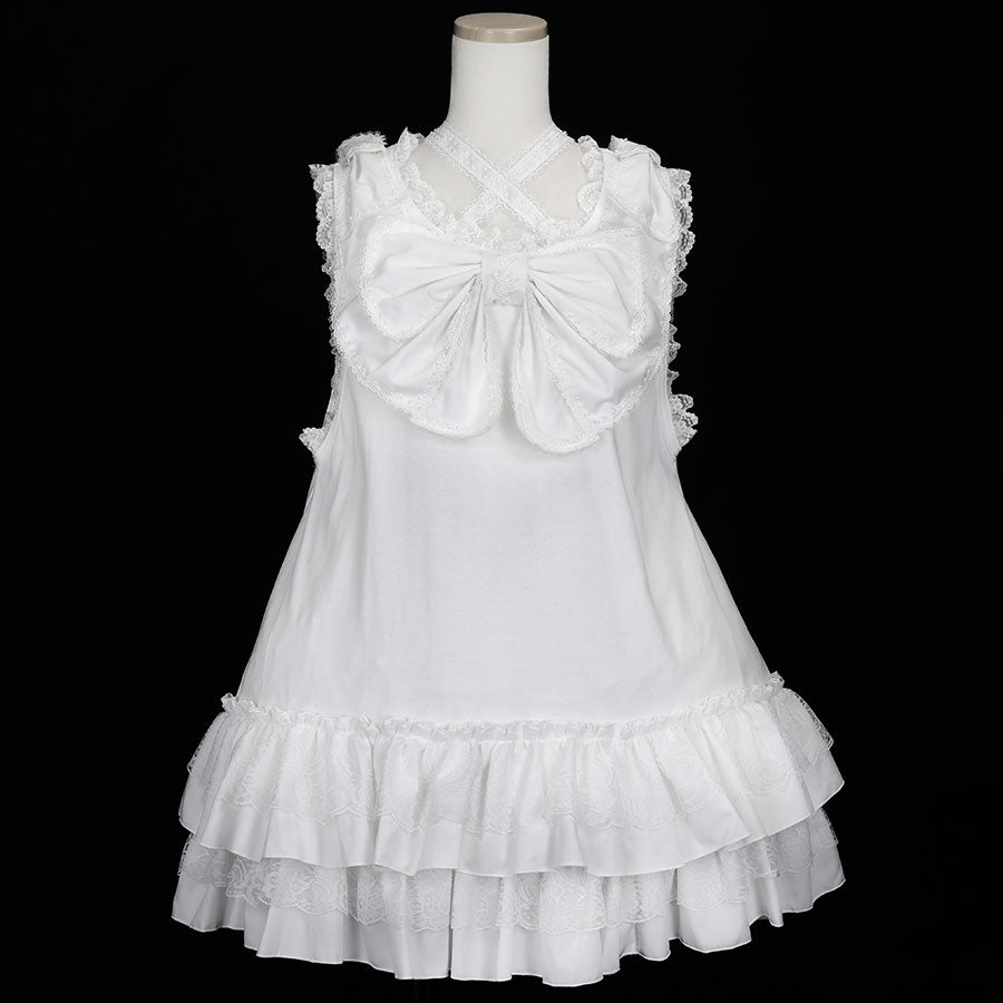 [1个月预订]RIBBON HOLLIC PARKA 连衣裙（白色）