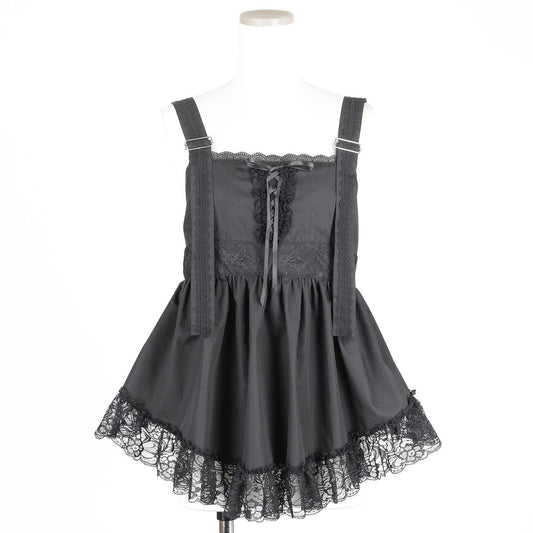 LACE UP MINI APRON BUSTIER (BLACK)