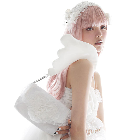 MINI 3D ANGEL WING SHOULDER BAG (WHITE)