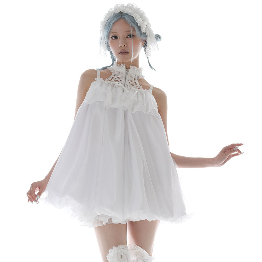 MINI BALLOON ANGEL WING ONE PIECE (WHITE)