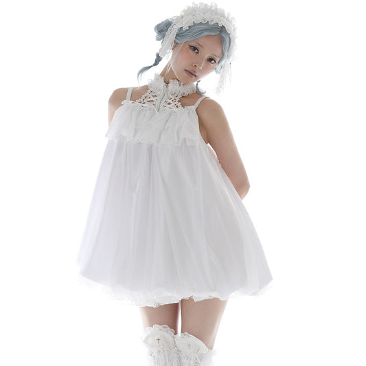 MINI BALLOON ANGEL WING ONE PIECE (WHITE)