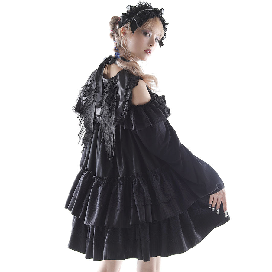 迷你水手天使翅膀连衣裙（黑色）