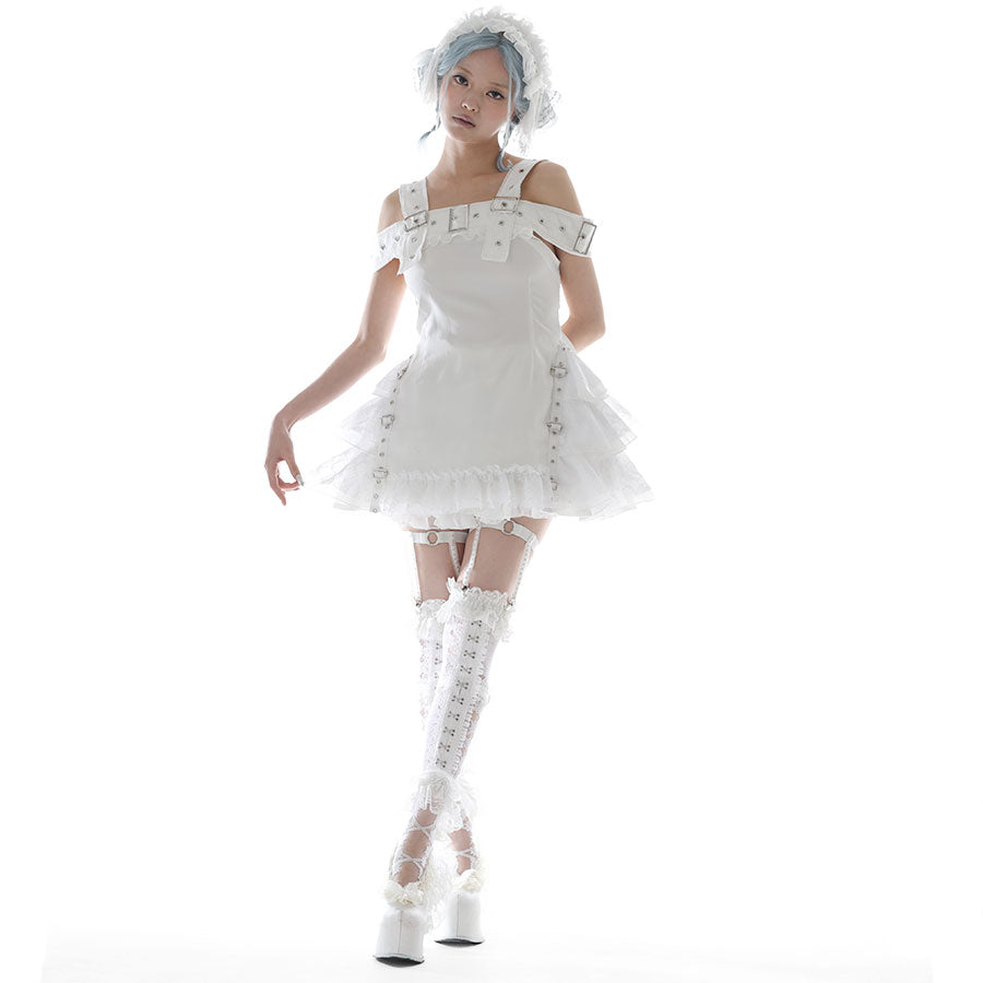[10月末入荷]BONDAGE BELT DRESS (WHITE)