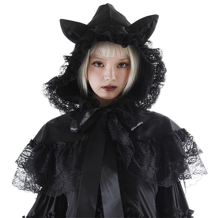 H&A SUMMER CAT EARS MINI CAPE(BLACK)