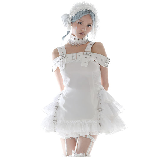 [10月末入荷]BONDAGE BELT DRESS (WHITE)