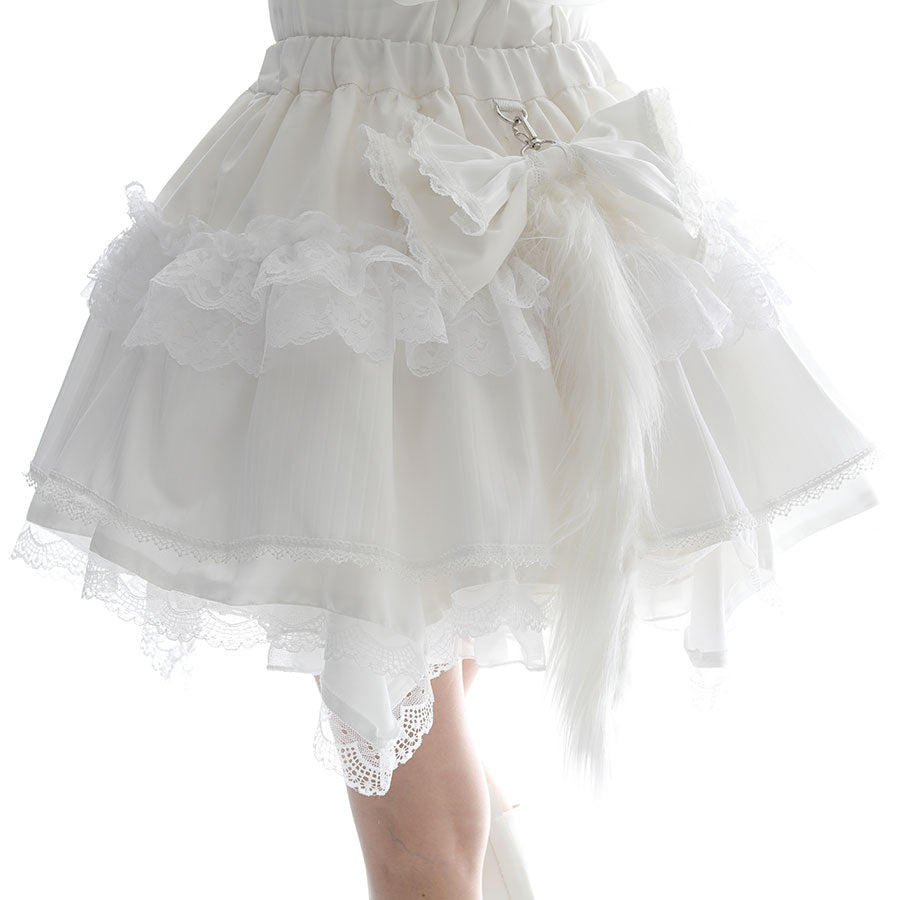 NEQ MINI CAT TAIL SKIRT (WHITE)