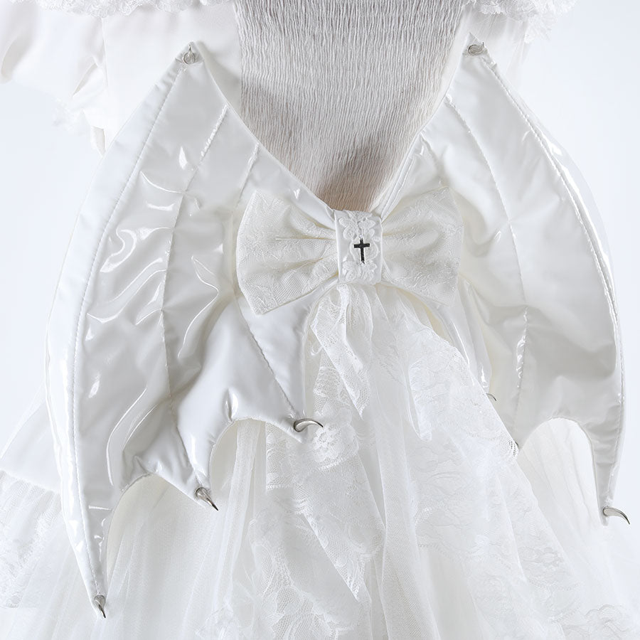 [予約1ヶ月]LACE-UP DEVIL WING BUSTLE OBI (WHITE)