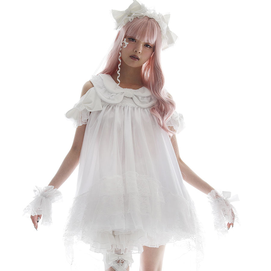 RIBBON HOLLIC ONE PIECE (WHITE)