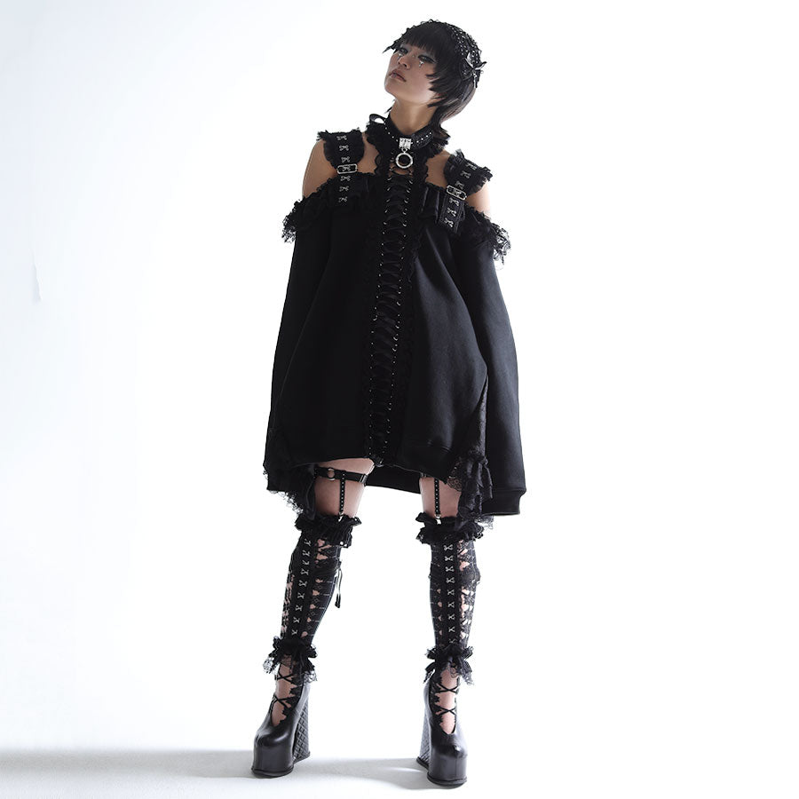 [予約1-2ヶ月]LOCKED UP CHOKER DRESS PULL OVER (BLACK)
