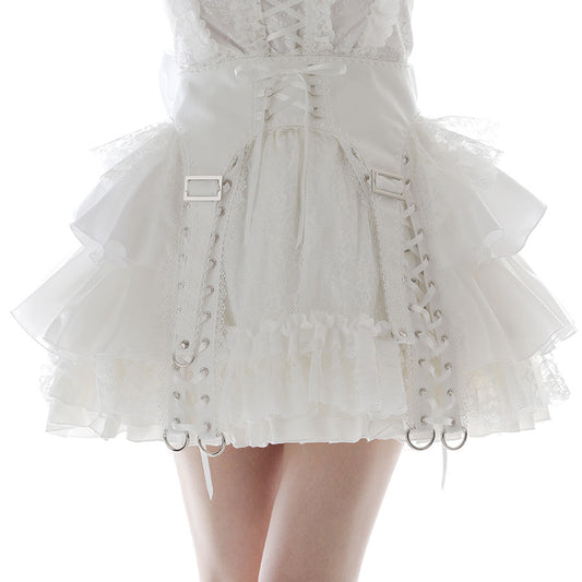 METALLIC GARTAR BELT WAIST HARNESS (WHITE)