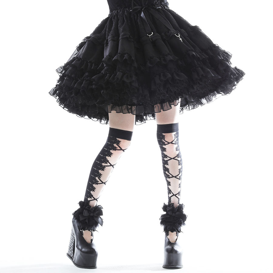 SUPER VOLUME LONG PETTI SKIRT (BLACK)