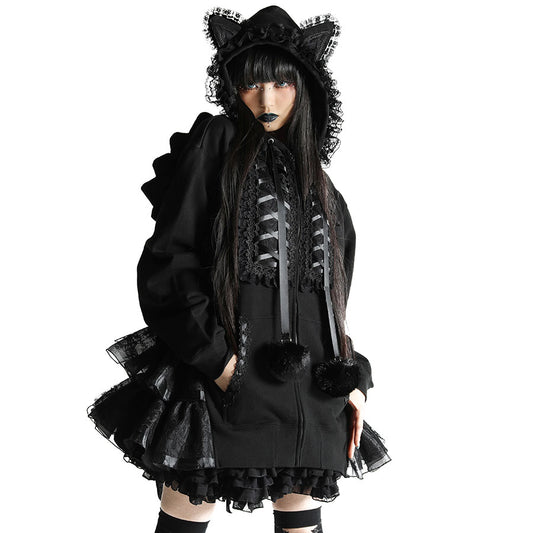 NEQ MINI PON PON DRESS PARKA (BLACK)