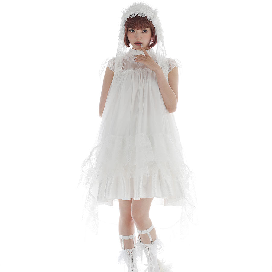 ROSE TULLE ANGEL WING DRESS (WHITE)