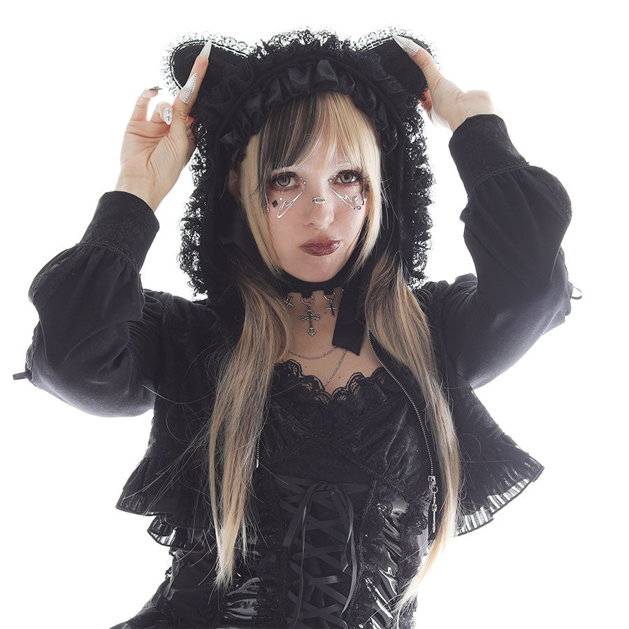 MINI 猫尾巴连帽衫（黑色）