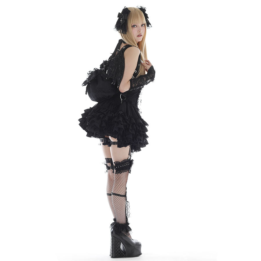 CROSS FISHNET LEG HARNESS (BLACK)