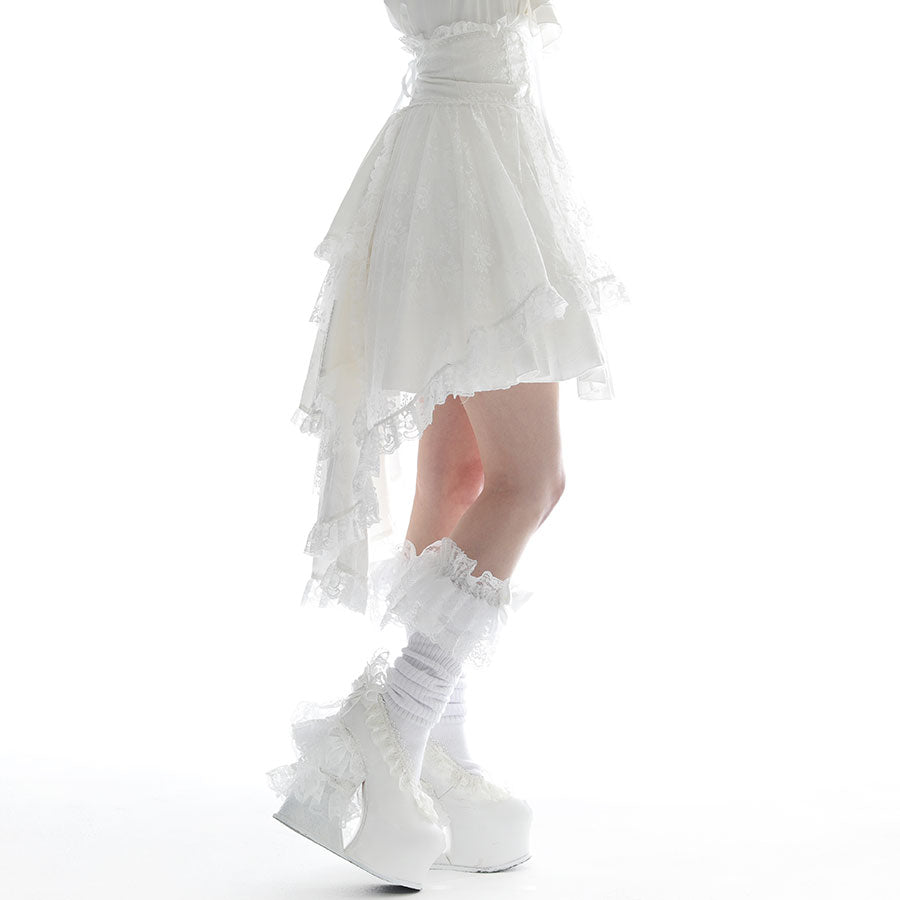 GHOSTLY TRAIL FISH TAIL SKIRT (WHITE)