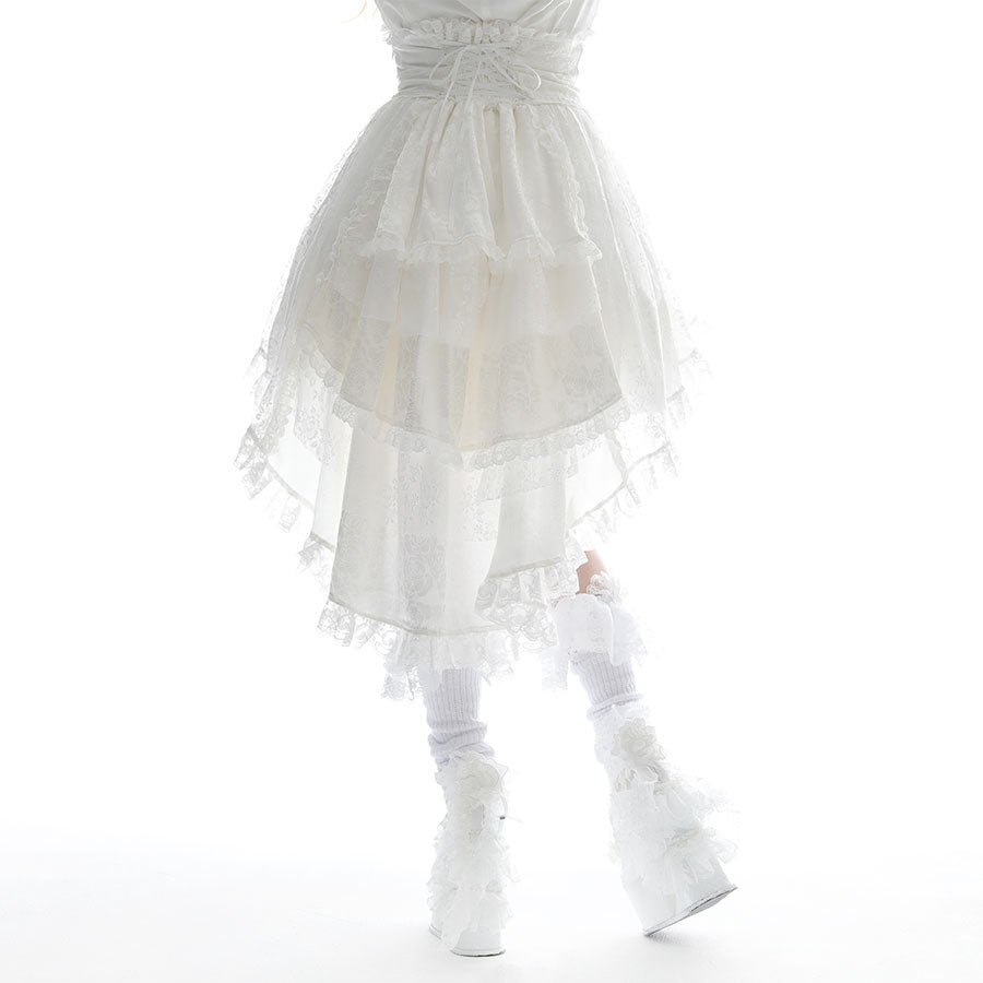 GHOSTLY TRAIL FISH TAIL SKIRT (WHITE)