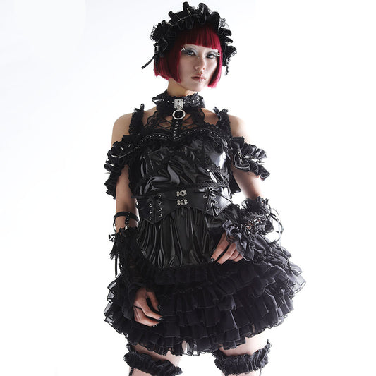 SWEET DEVIL APRON BUSTIER (BLACK)