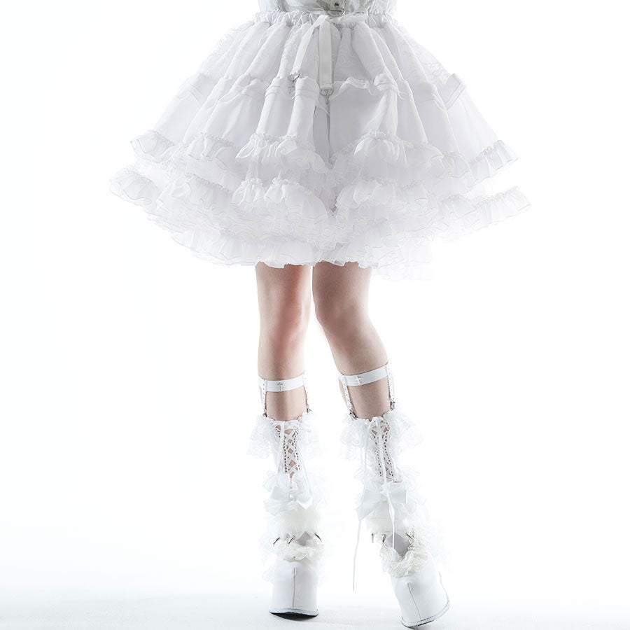 SUPER VOLUME LONG PETTI SKIRT (WHITE)