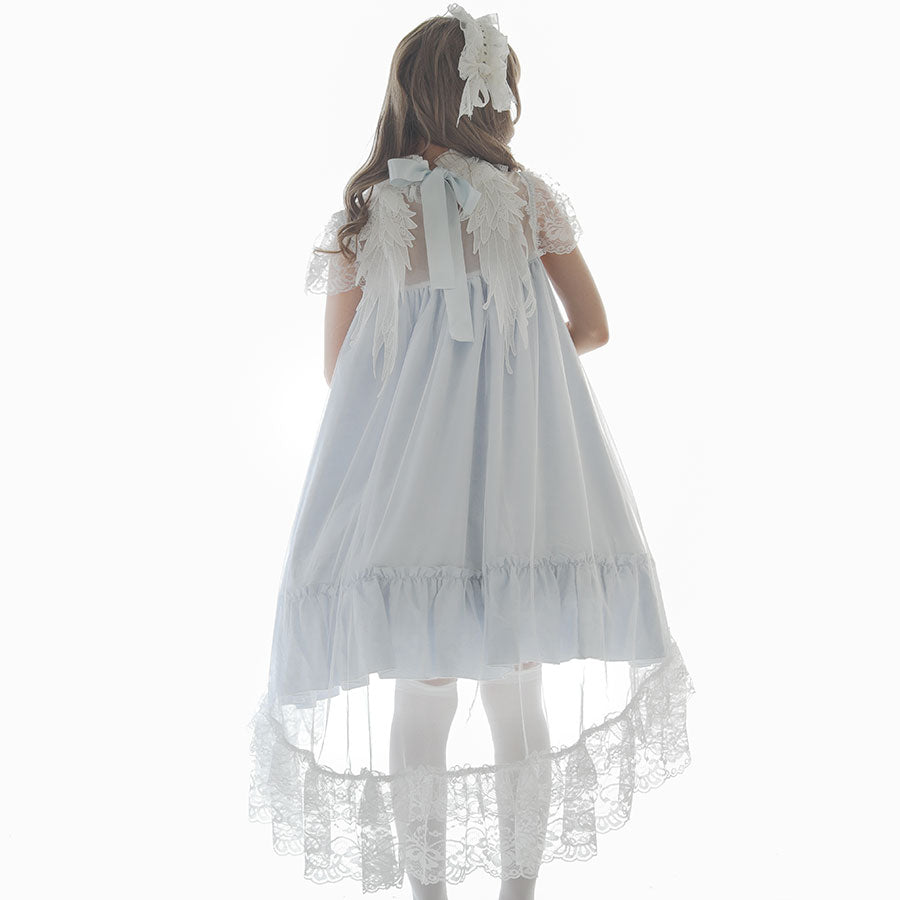 ROSE TULLE ANGEL WING DRESS (WHITE x BLUE)