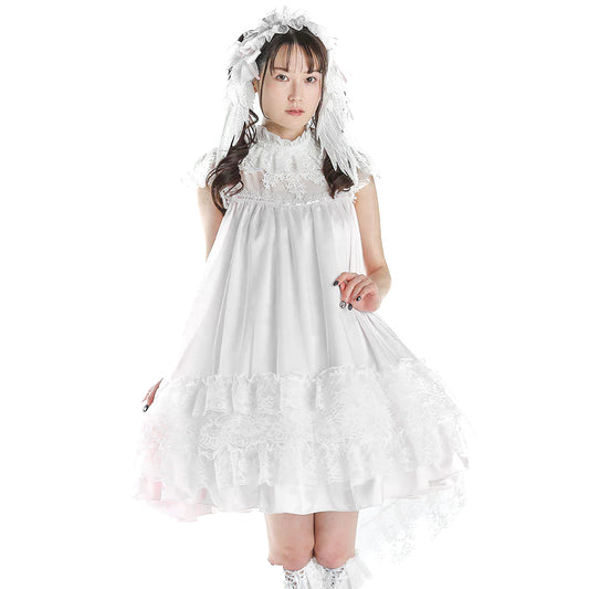 [7月末入荷]CROCHET LACE ANGEL WING DRESS (WHITE Plain ver.)